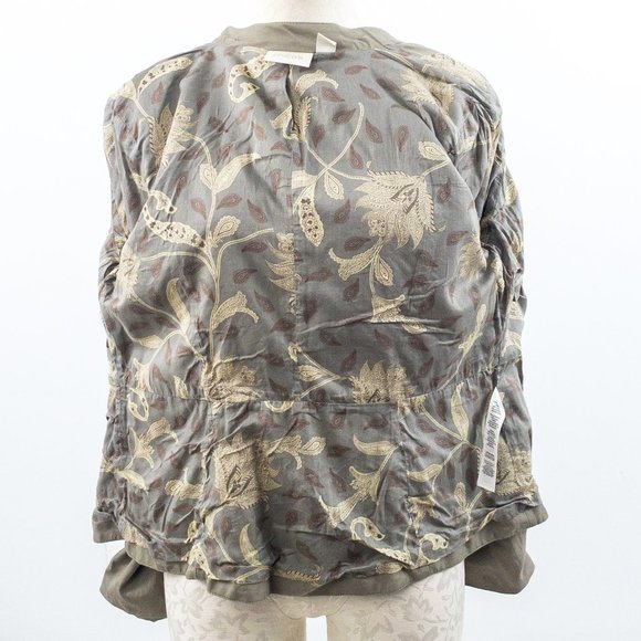 Chicos S Embellished Band Jacket Green Gold - Picture 7 of 10